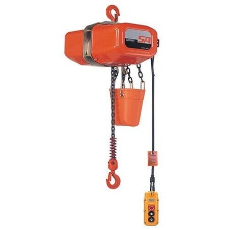 Elephant Lifting Products Electric Chain Hoist, Sa Series, 05 Ton, 20 Ft Lift, Galvanized Load Chain SA-0.5-20